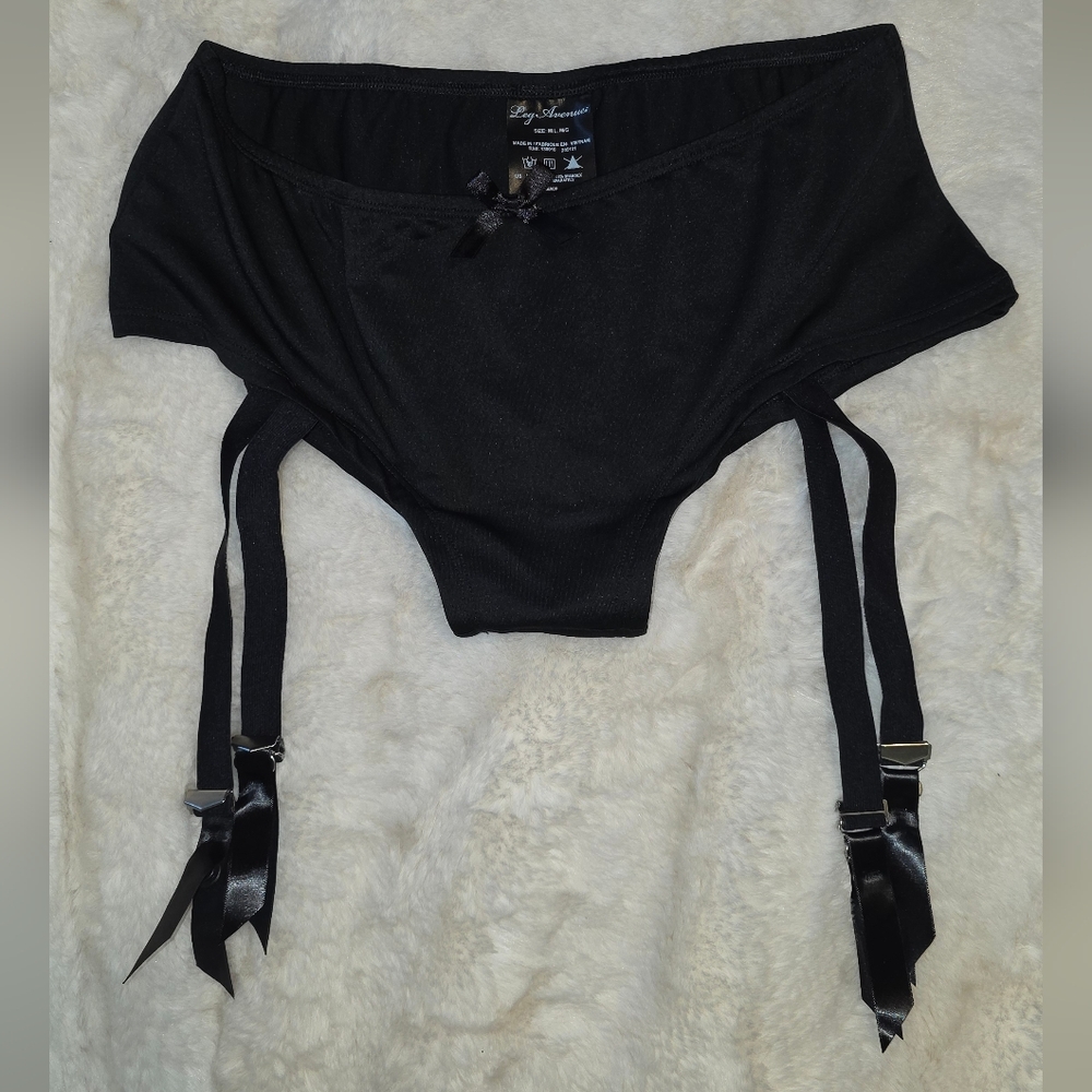 Leg Avenue Black Lingerie Garter Underwear